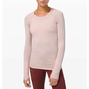 Lululemon Swiftly Tech Top Long Sleeve Lightweight Shirt In Feather Pink Size 10